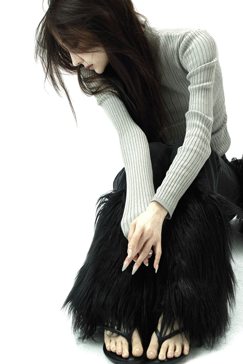 THEREDTHREAD / ザレッドスレッド】S fur trim denim