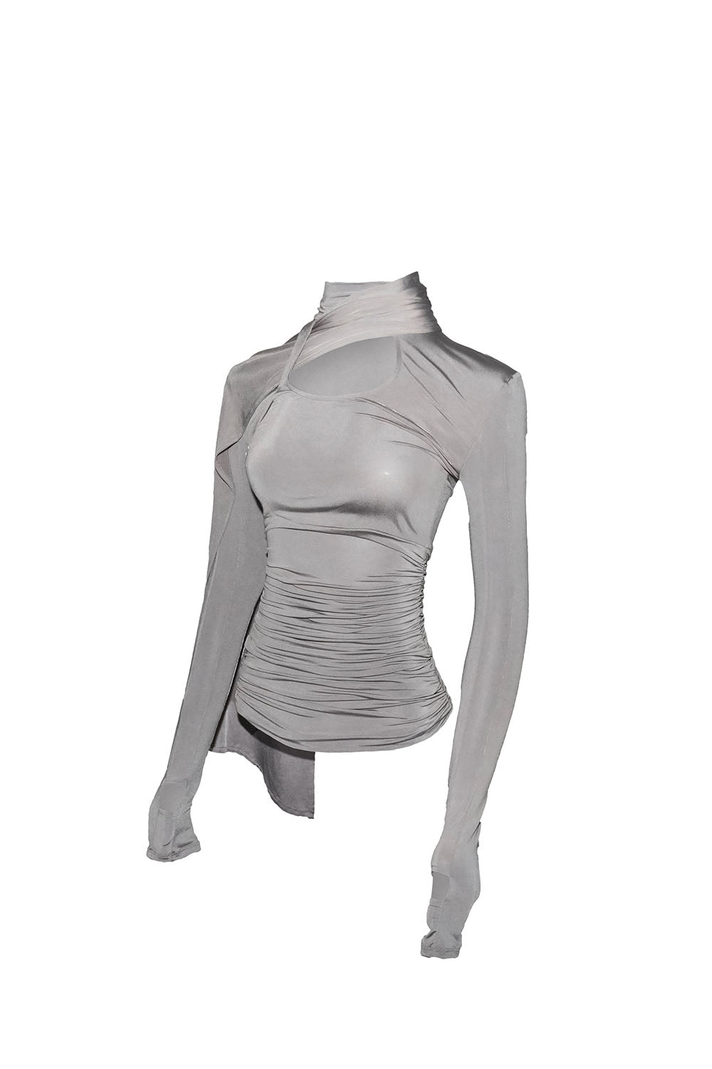 THEREDTHREAD / ザレッドスレッド】S asymmetric drape tops