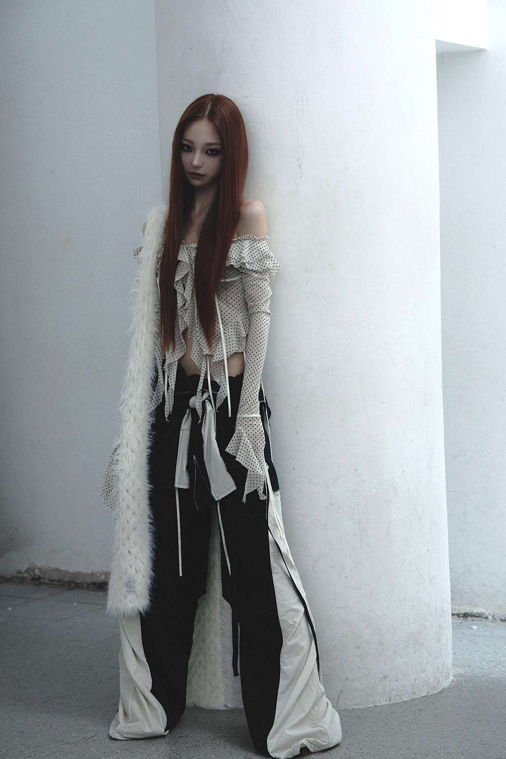 THEREDTHREAD / ザレッドスレッド】S dot flow frill tops