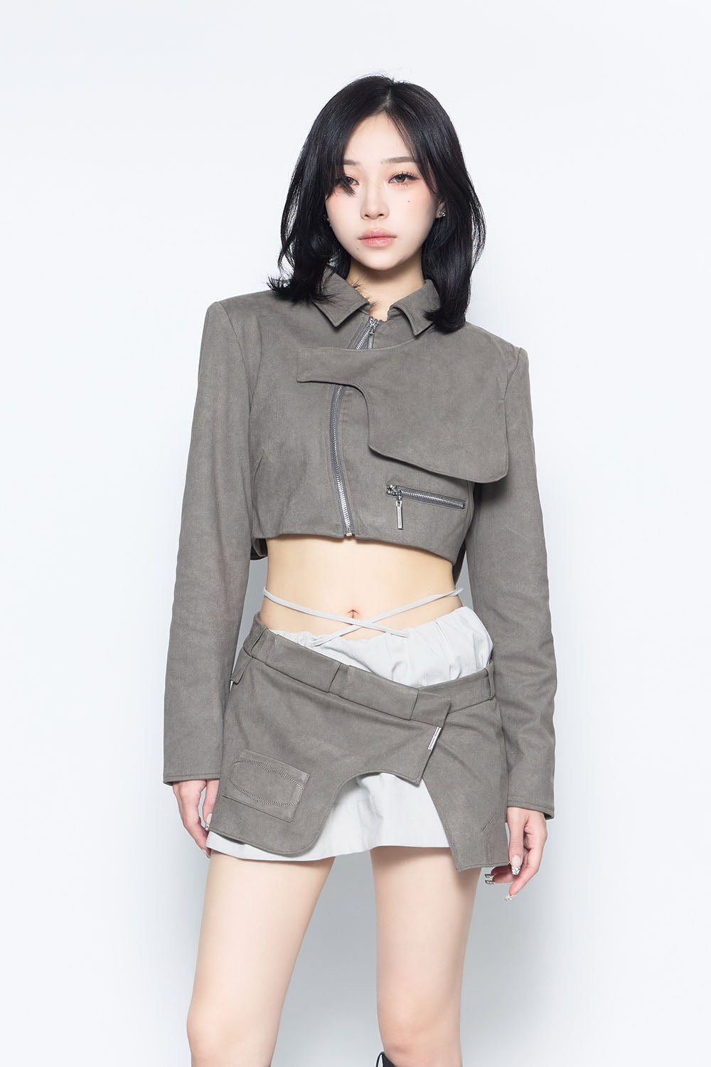 THEREDTHREAD / ザレッドスレッド】S suede wrap skirt