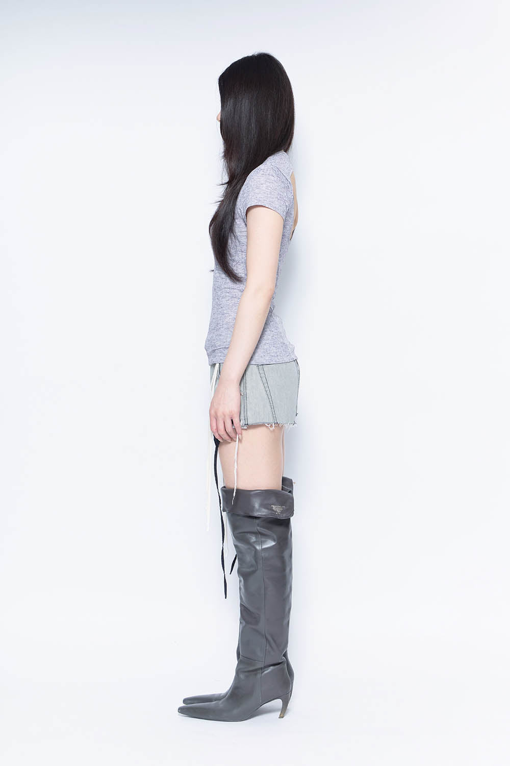 THEREDTHREAD / ザレッドスレッド】S garter denim shorts