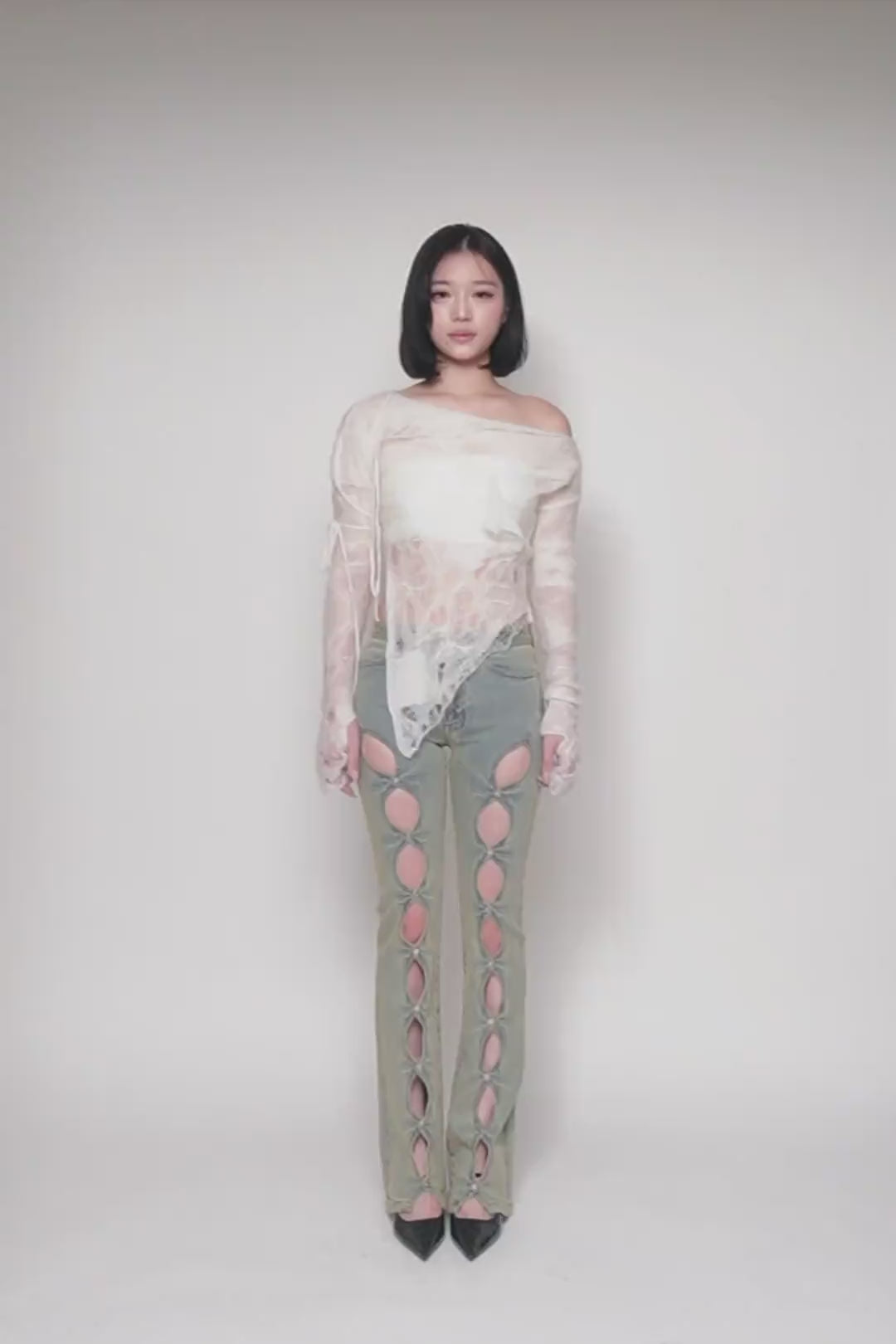 THEREDTHREAD / ザレッドスレッド】S knit fit top cocoon