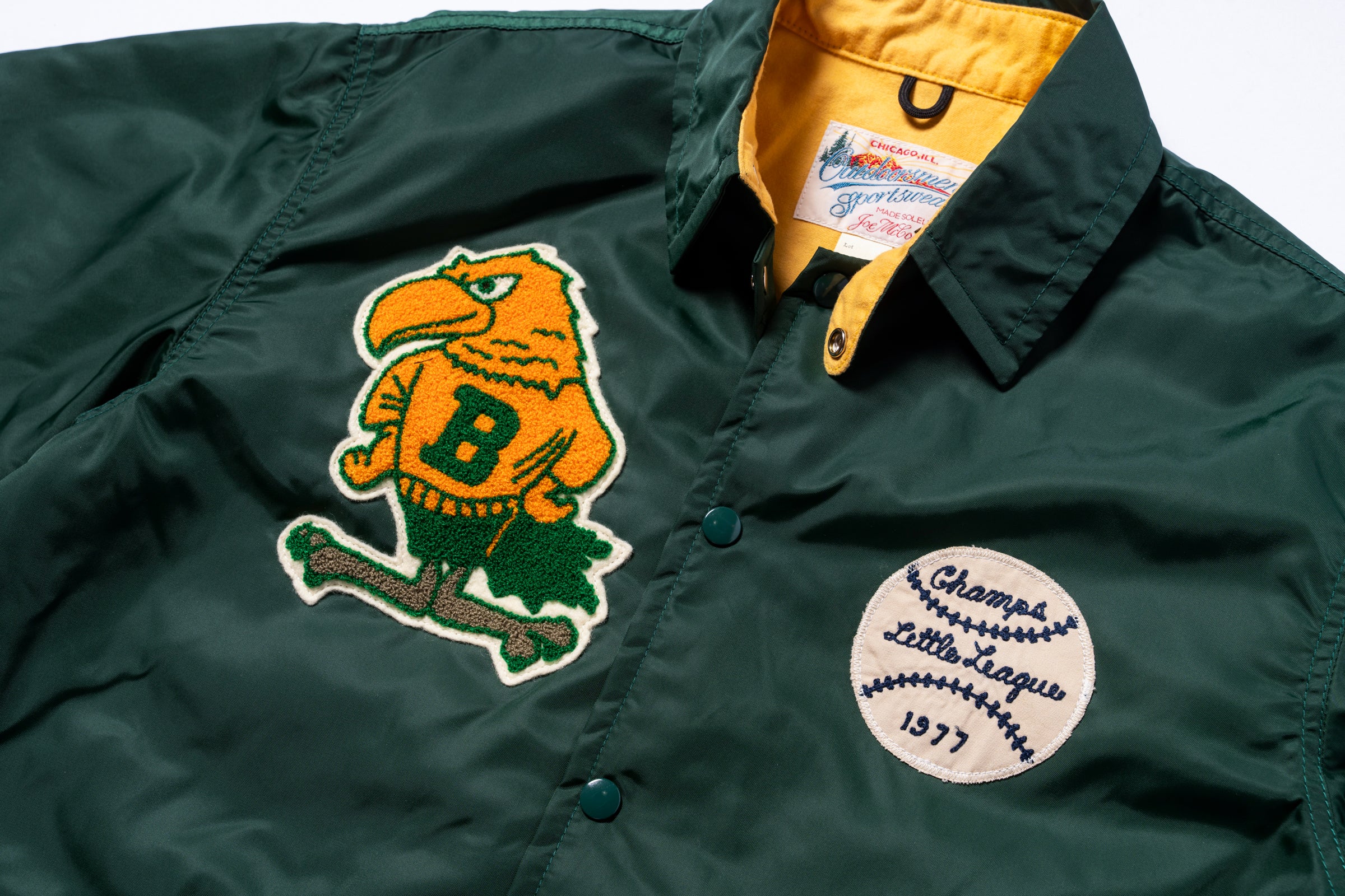 COACH コーチ カーキ バタフライレザーパッチ ミリタリージャケット S