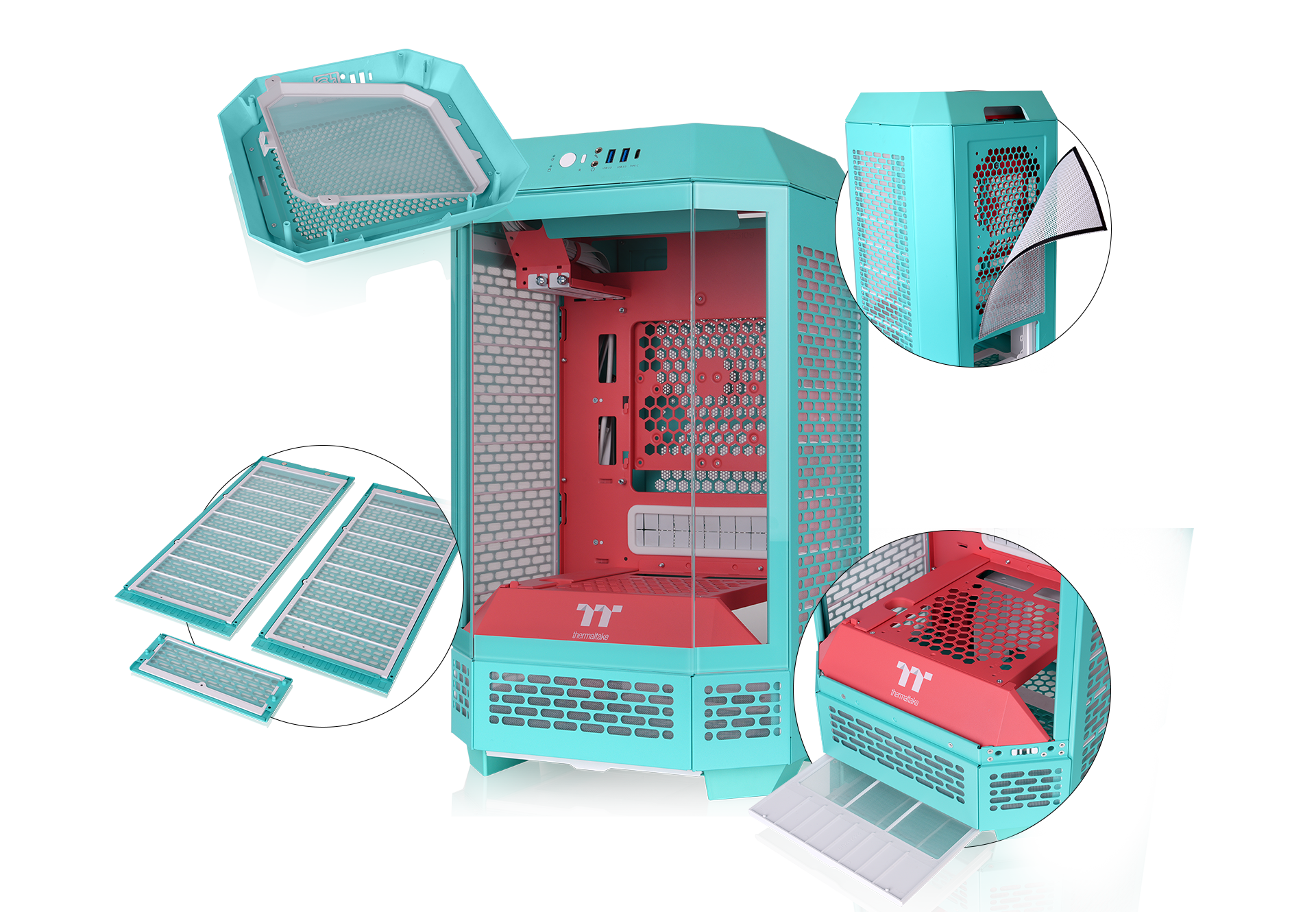 The Tower 250 Mint Strawberry Mini Tower Chassis