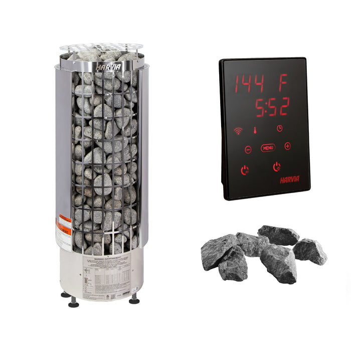 Harvia Cilindro PC90E Electric Sauna Heater Package — The Sauna Heater
