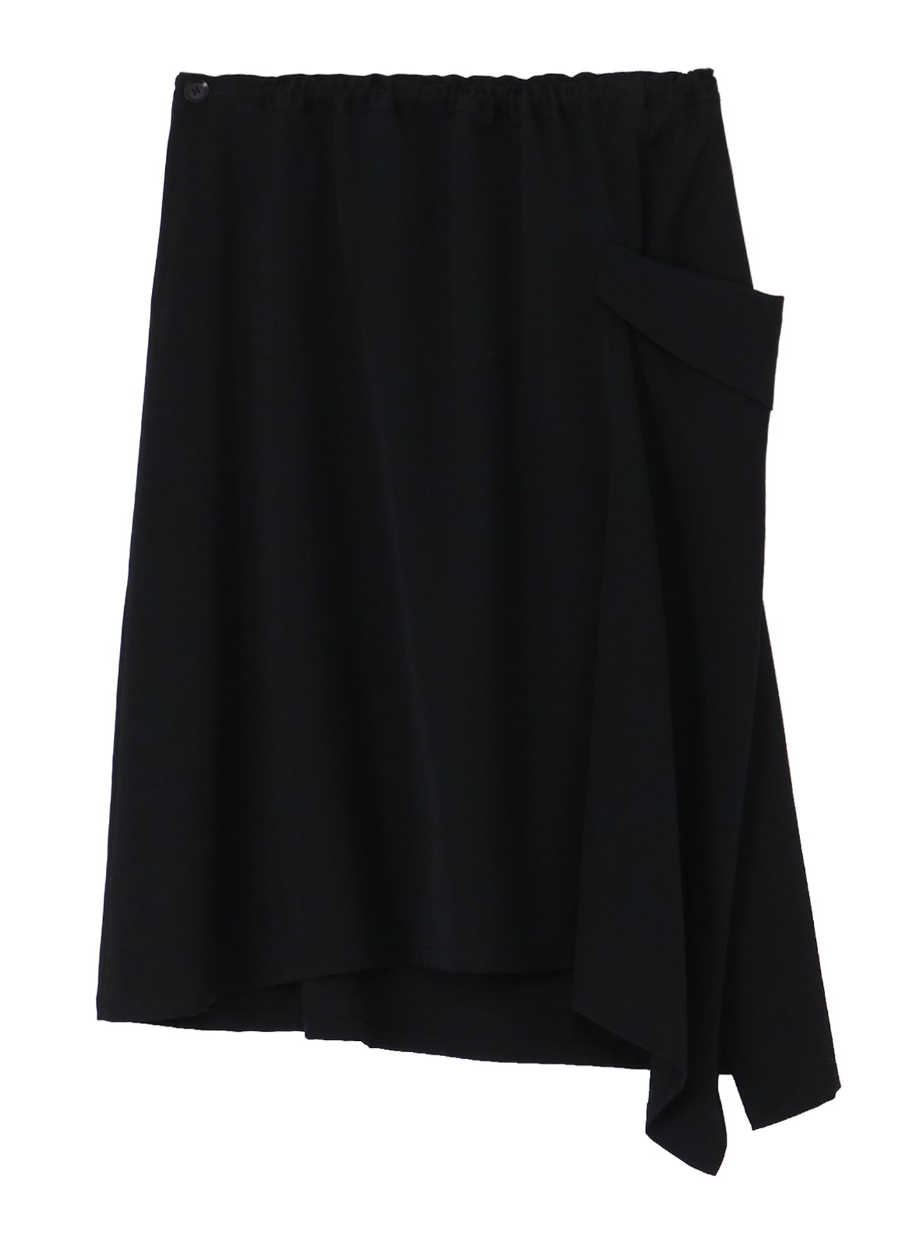 WOOL GABARDINE LEFT-DRAPED GATHERED SKIRT – THE SHOP YOHJI YAMAMOTO