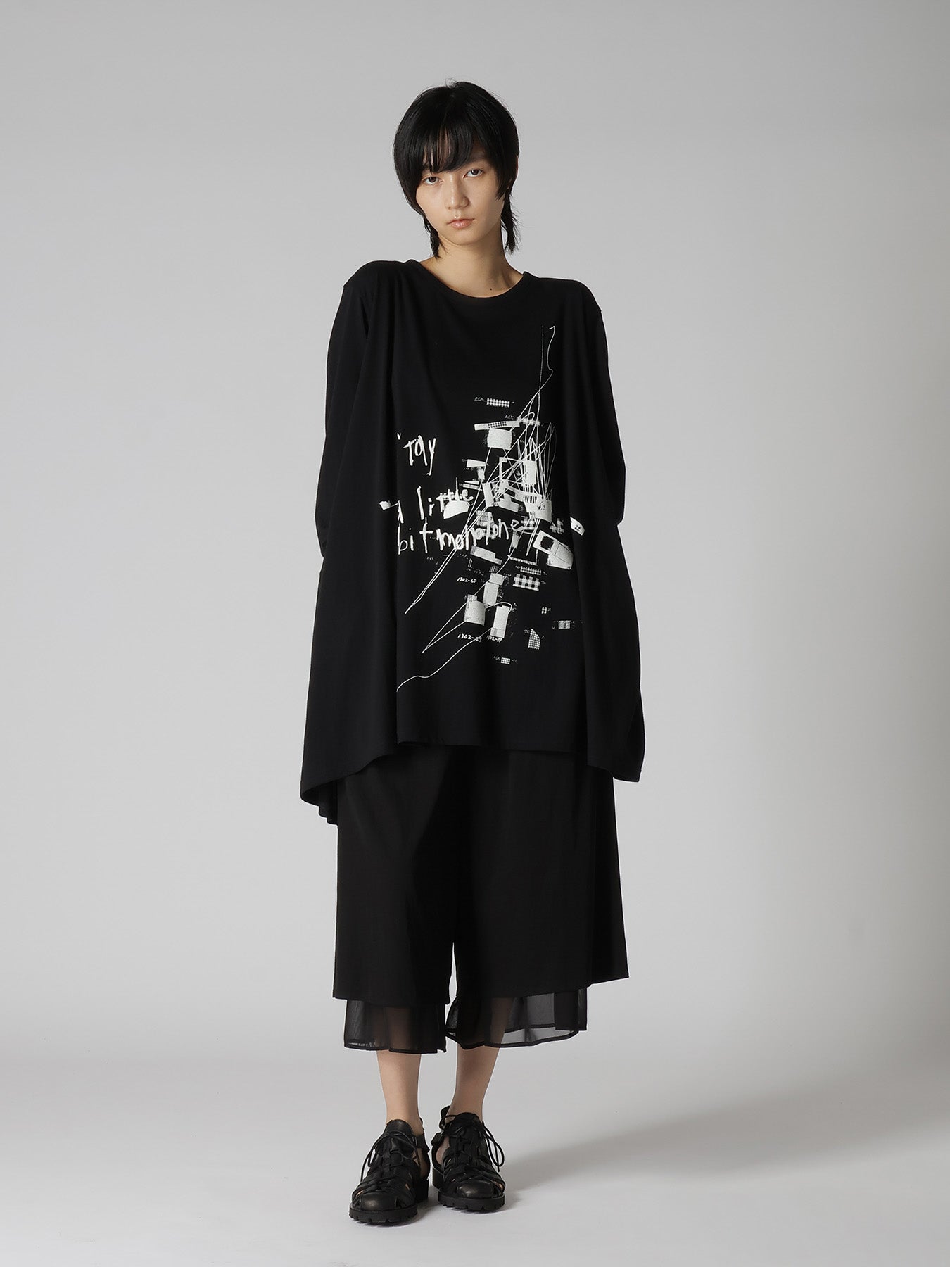 COTTON JERSEY MESSAGE PRINT LONG SLEEVE TEE – THE SHOP YOHJI YAMAMOTO