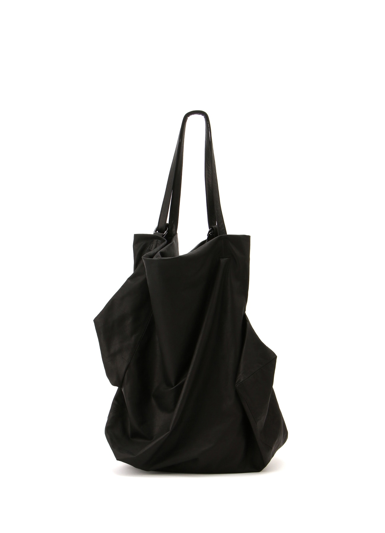 Unevenness tote(Leather)(FREE SIZE Black): discord Yohji Yamamoto