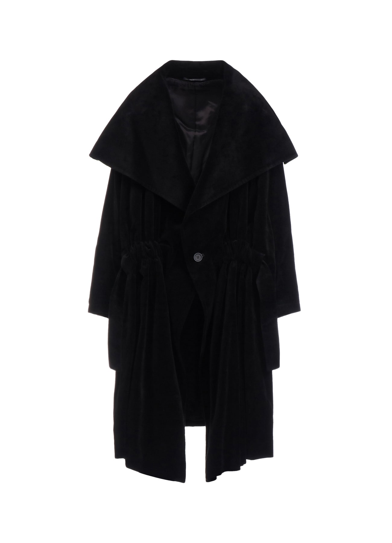 C/Ry VELVET FRONT GATHER DETAIL COAT(XS Black): Vintage｜Special