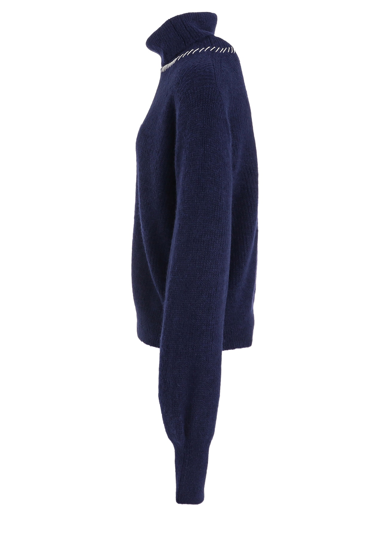 HALF CARDIGAN KNIT PUFF SLV HIGH NECK PO(S Navy): Vintage｜Special