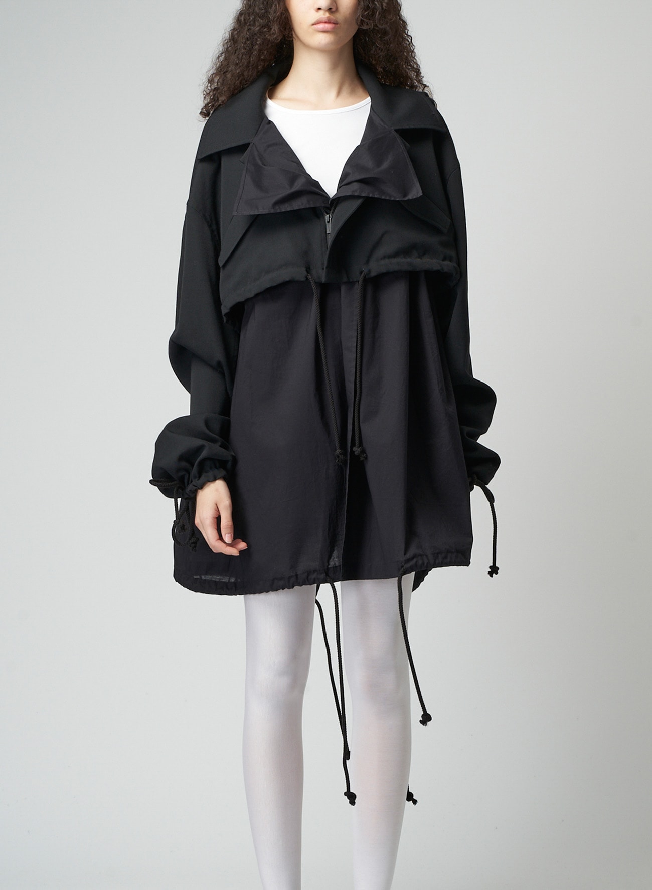 WOOL GABARDINE LAYERED MOD'S COAT(XS Black): Vintage｜Special