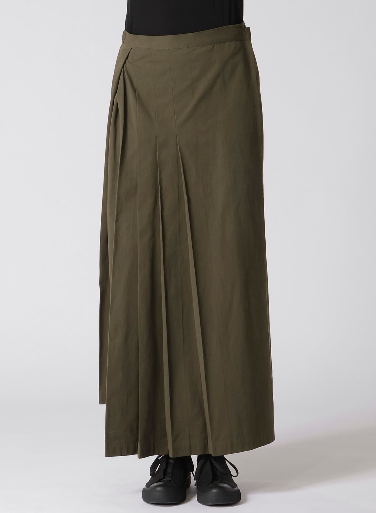 COTTON TWILL R PLEATED WRAP SKIRT(XS Khaki): Vintage 1.1｜THE SHOP