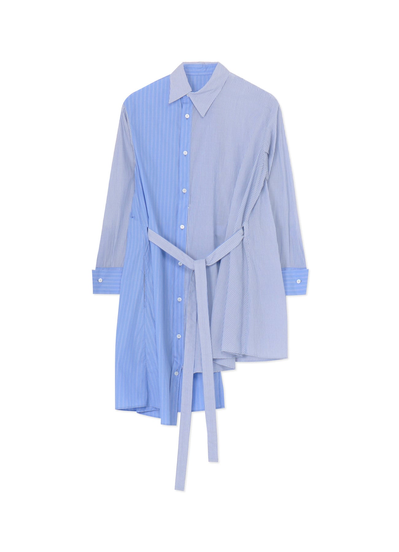BROAD STRIPE C R-FRONT ZIP SHIRT(XS Right Blue): Vintage 1.1｜THE