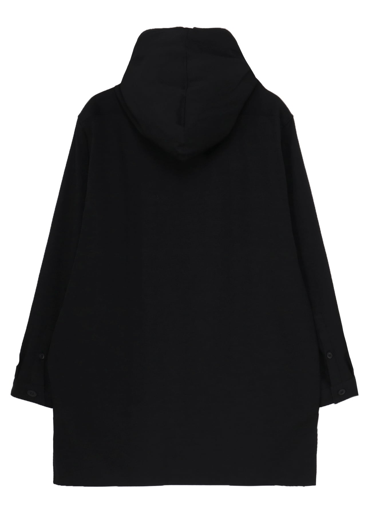 WOOL GABARDINE ZIPUP HOODED BLOUSE(S Black): Yohji Yamamoto POUR