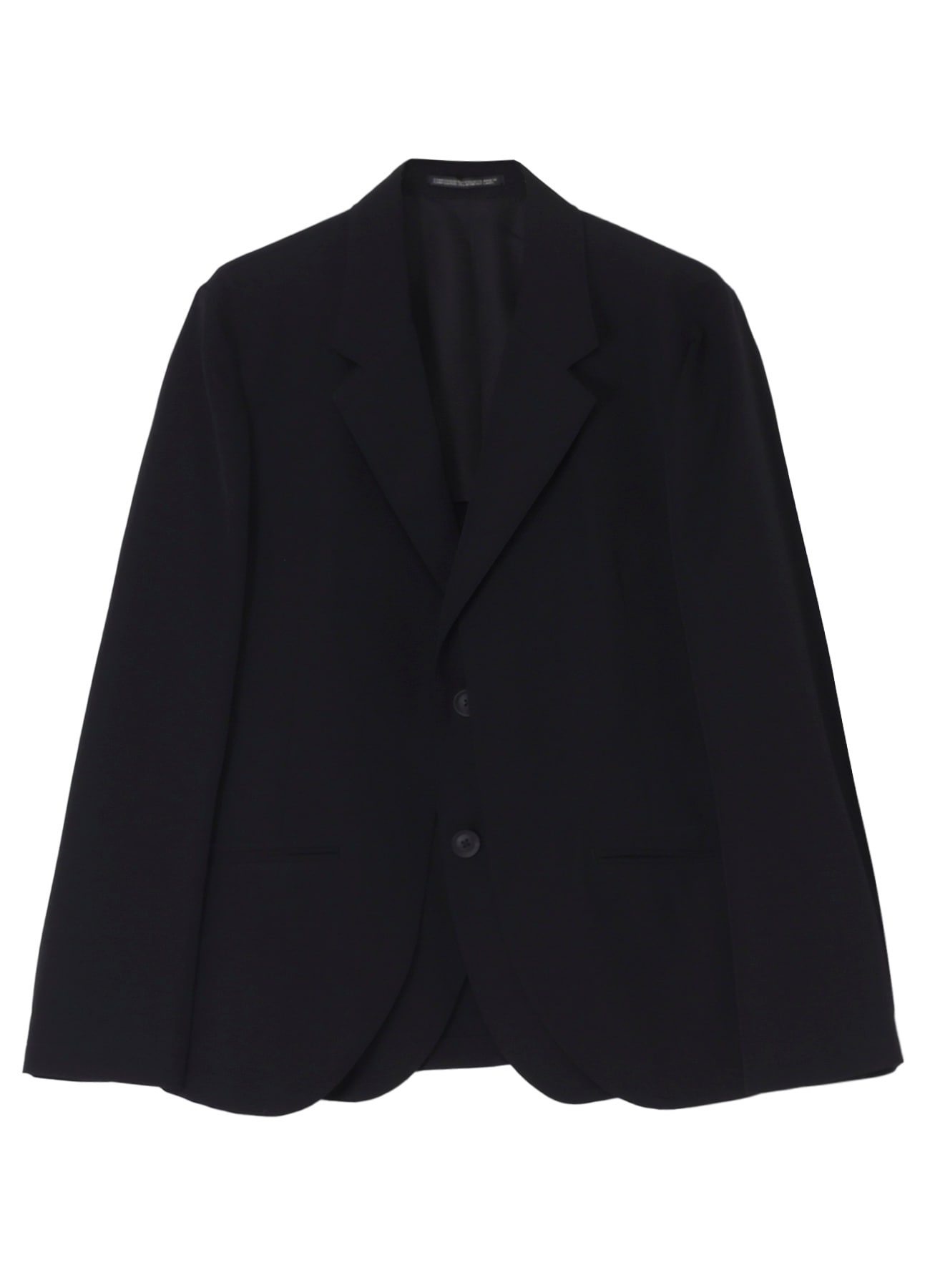 WOOL GABARDINE DOUBLE FRONT JACKET(S Black): Yohji Yamamoto POUR