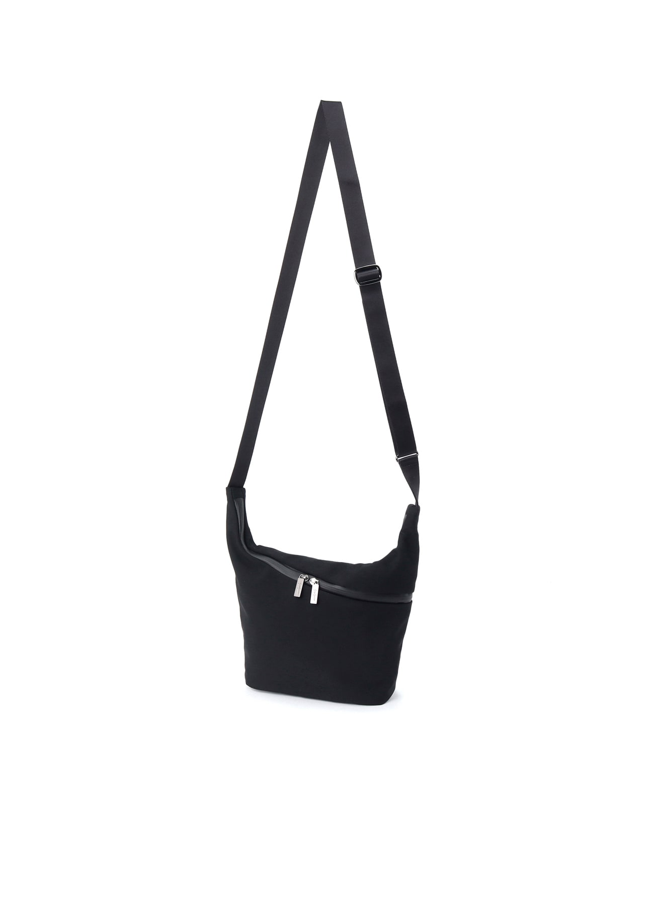 WOOL GABARDINE/NY OBLIQUE ZIPPER SACOCHE(FREE SIZE Black): Yohji