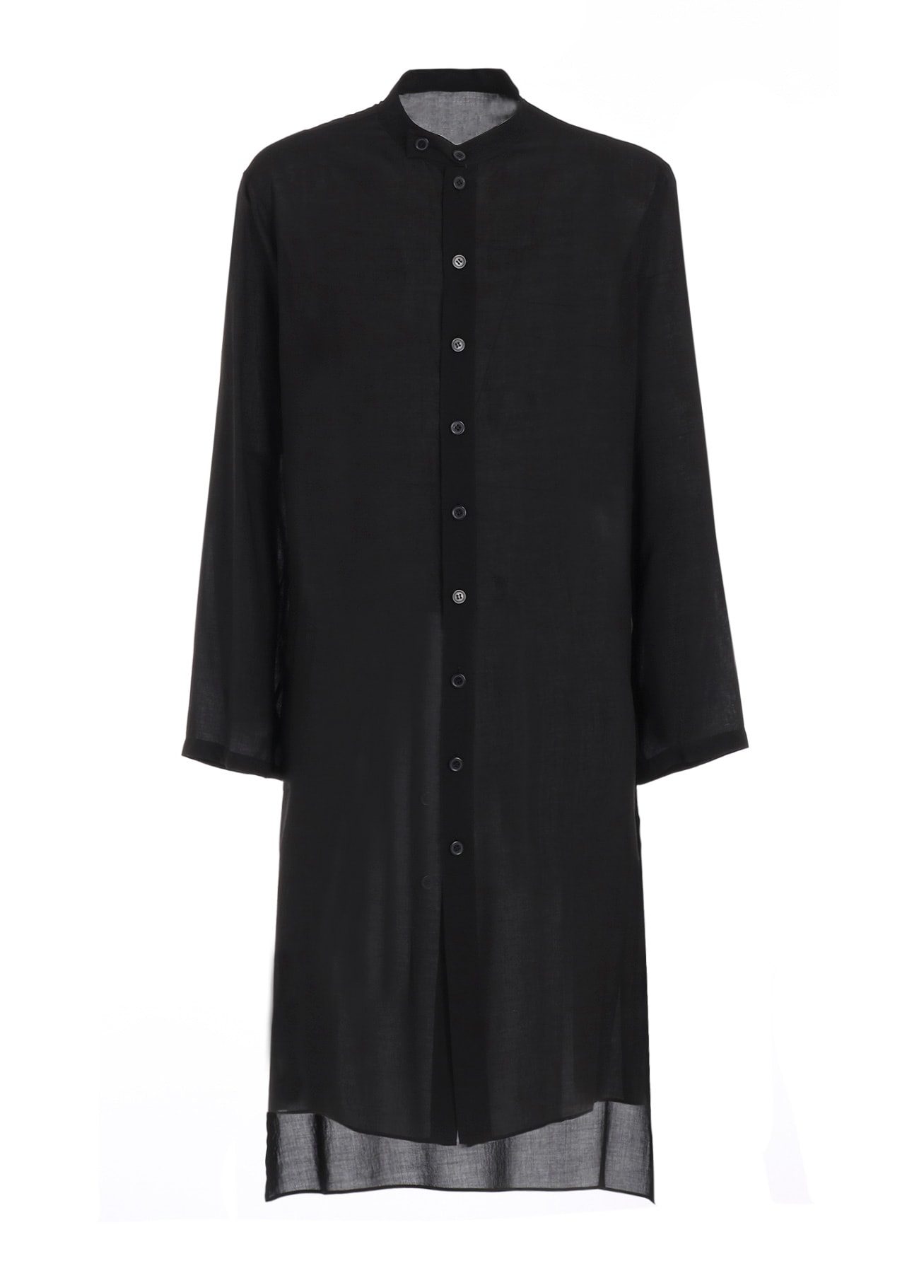80 MODAL LOAN STAND COLLAR LONG BLOUSE(XS Black): Vintage｜Special