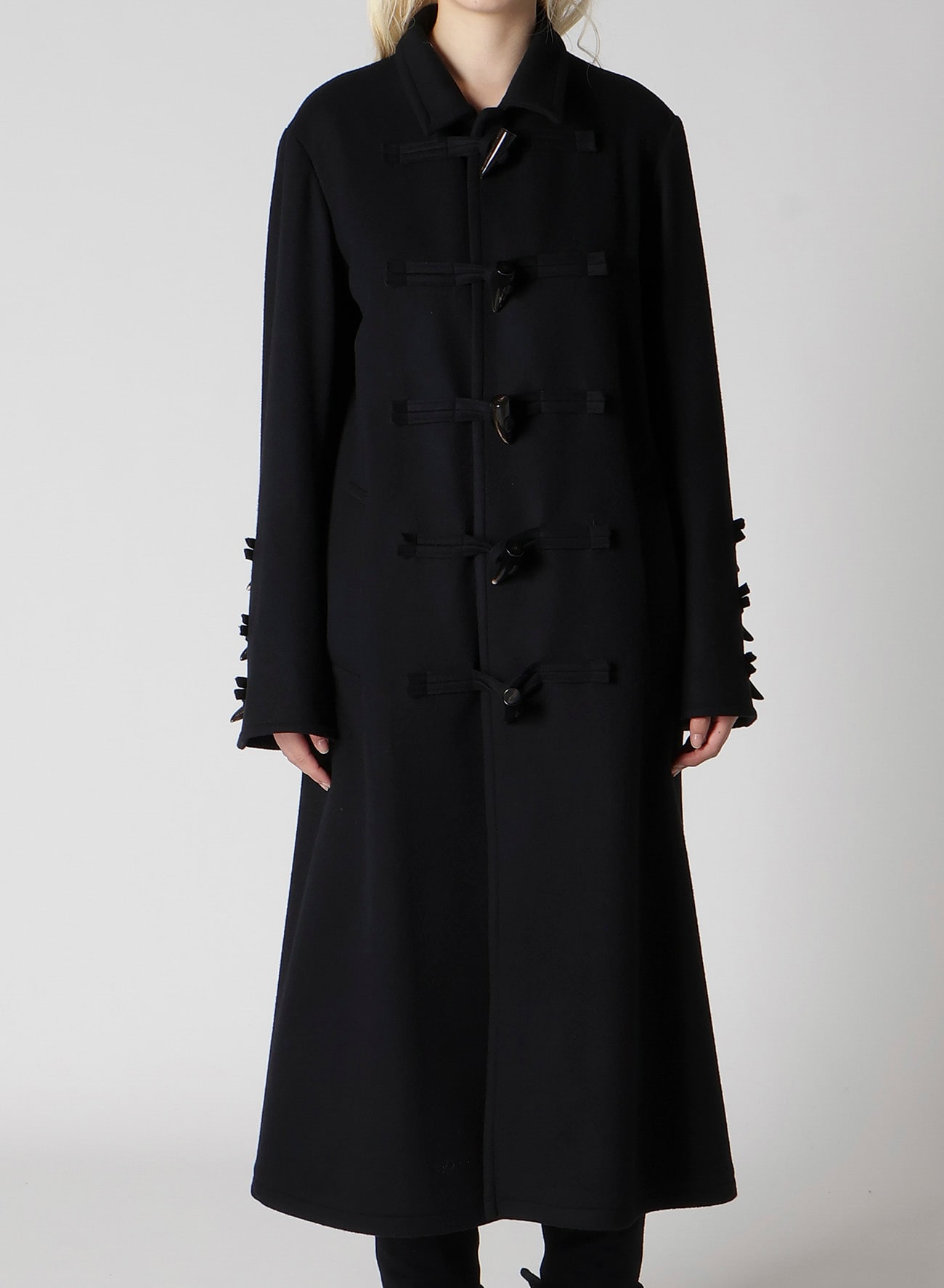 LIGHT MOSSER DUFFLE LONG COAT(S Black): LIMI feu｜THE SHOP YOHJI