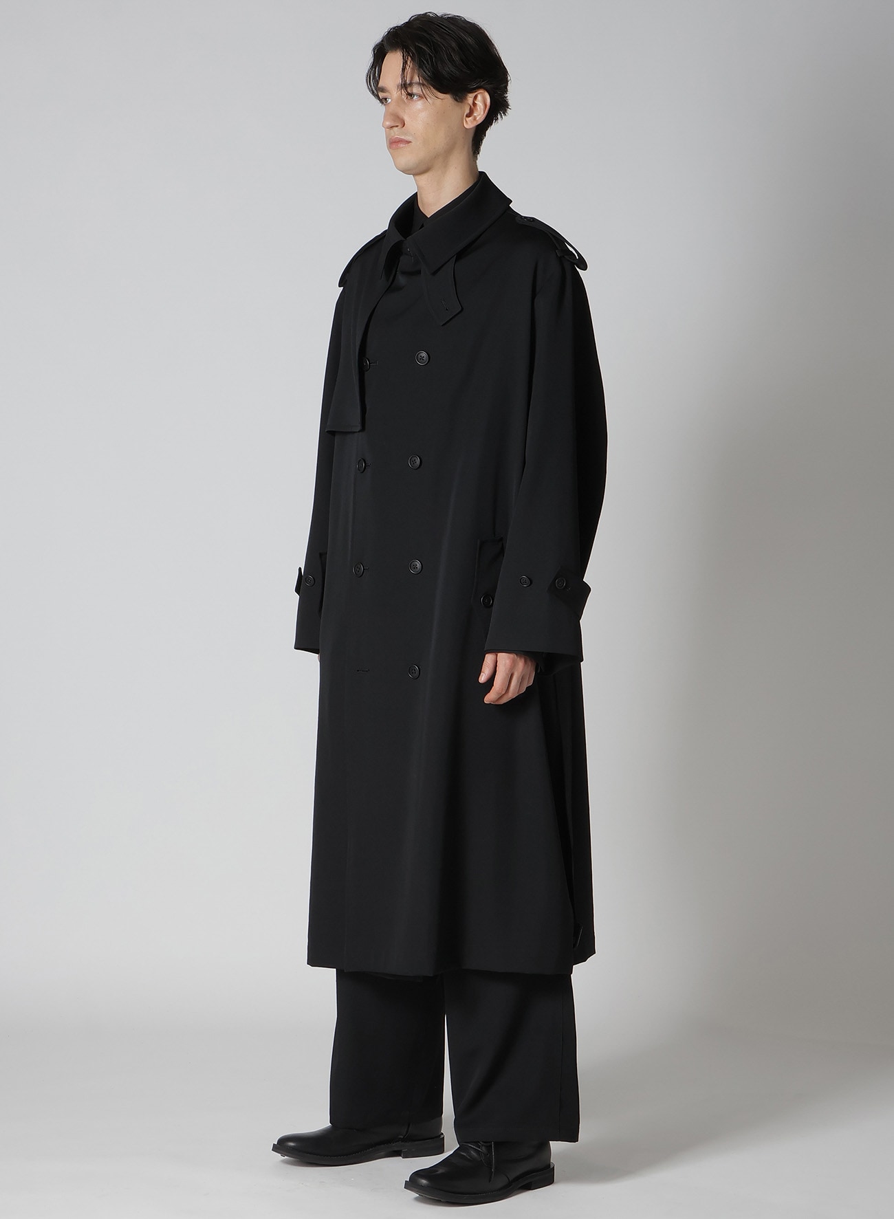 GABARDINE TRENCH COAT(XS Black): Y's for men｜THE SHOP YOHJI YAMAMOTO