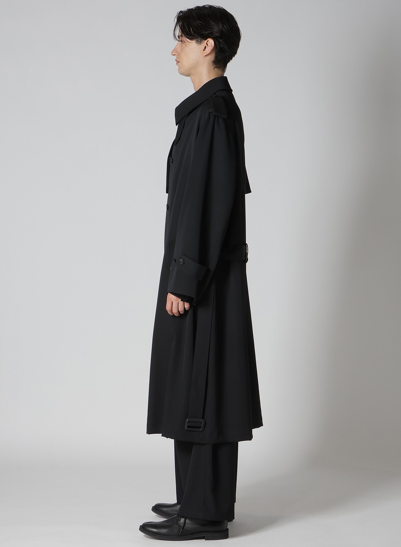 GABARDINE TRENCH COAT(XS Black): Y's for men｜THE SHOP YOHJI YAMAMOTO