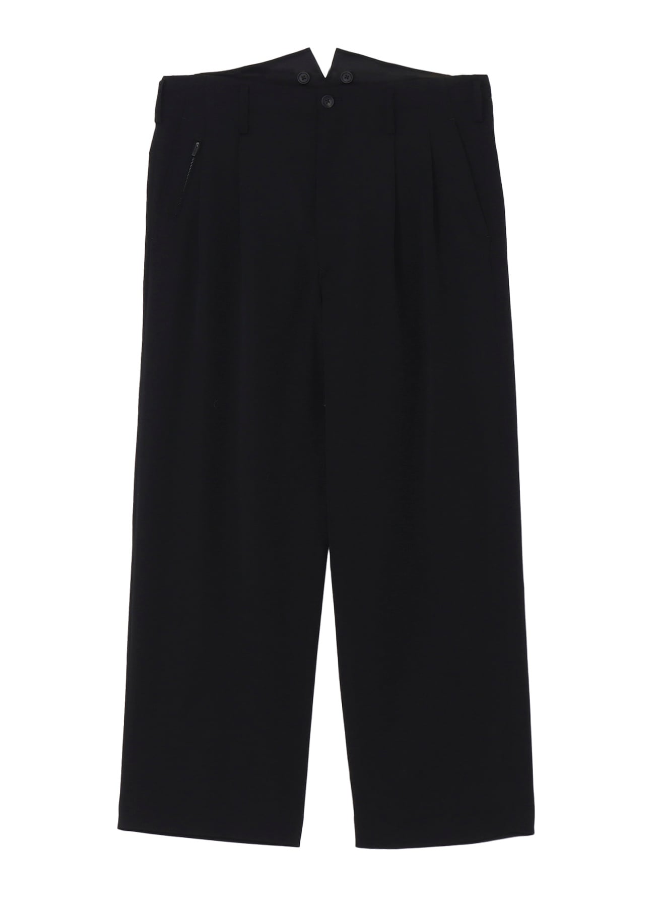 WOOL GABARDINE COIN POCKET TUCK PANTS(S Black): Y's for men｜THE