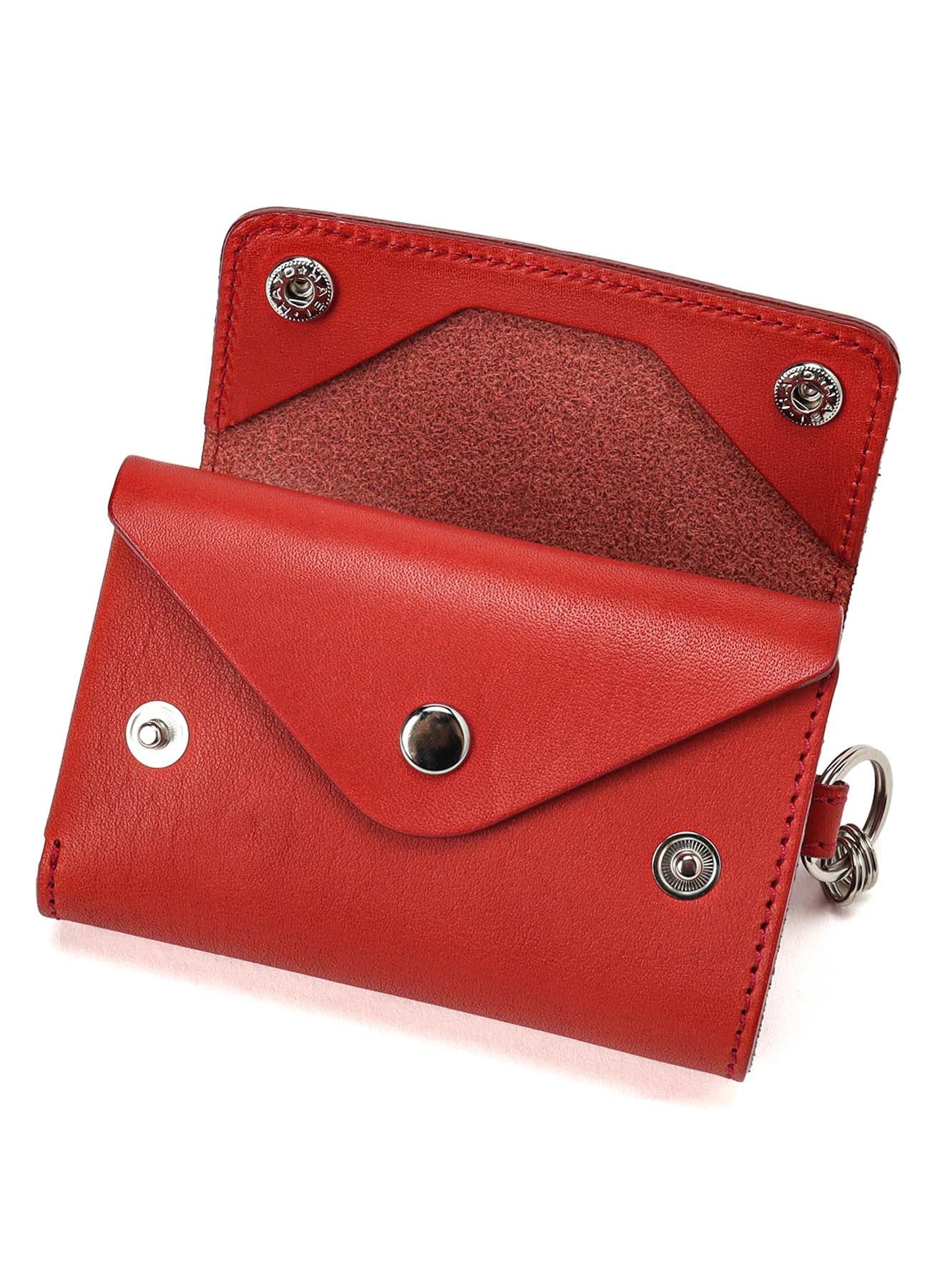 LEATHER TRI-FOLD MINI WALLET(FREE SIZE Red): S'YTE｜THE SHOP YOHJI
