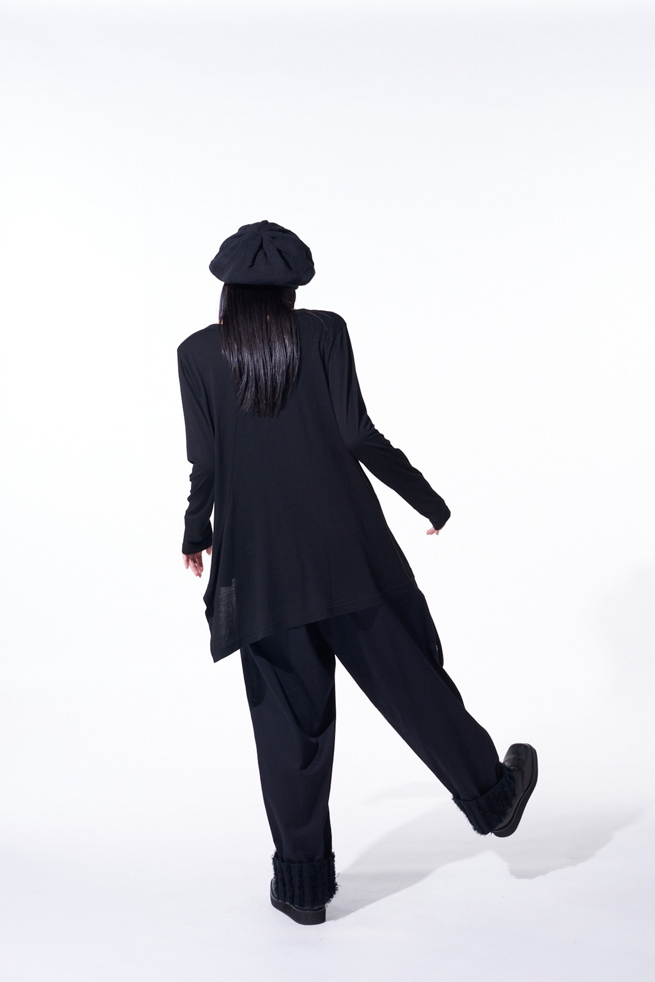 JACQUARD FRINGE STRIPE WIDE PANTS(M Black): S'YTE｜THE SHOP YOHJI