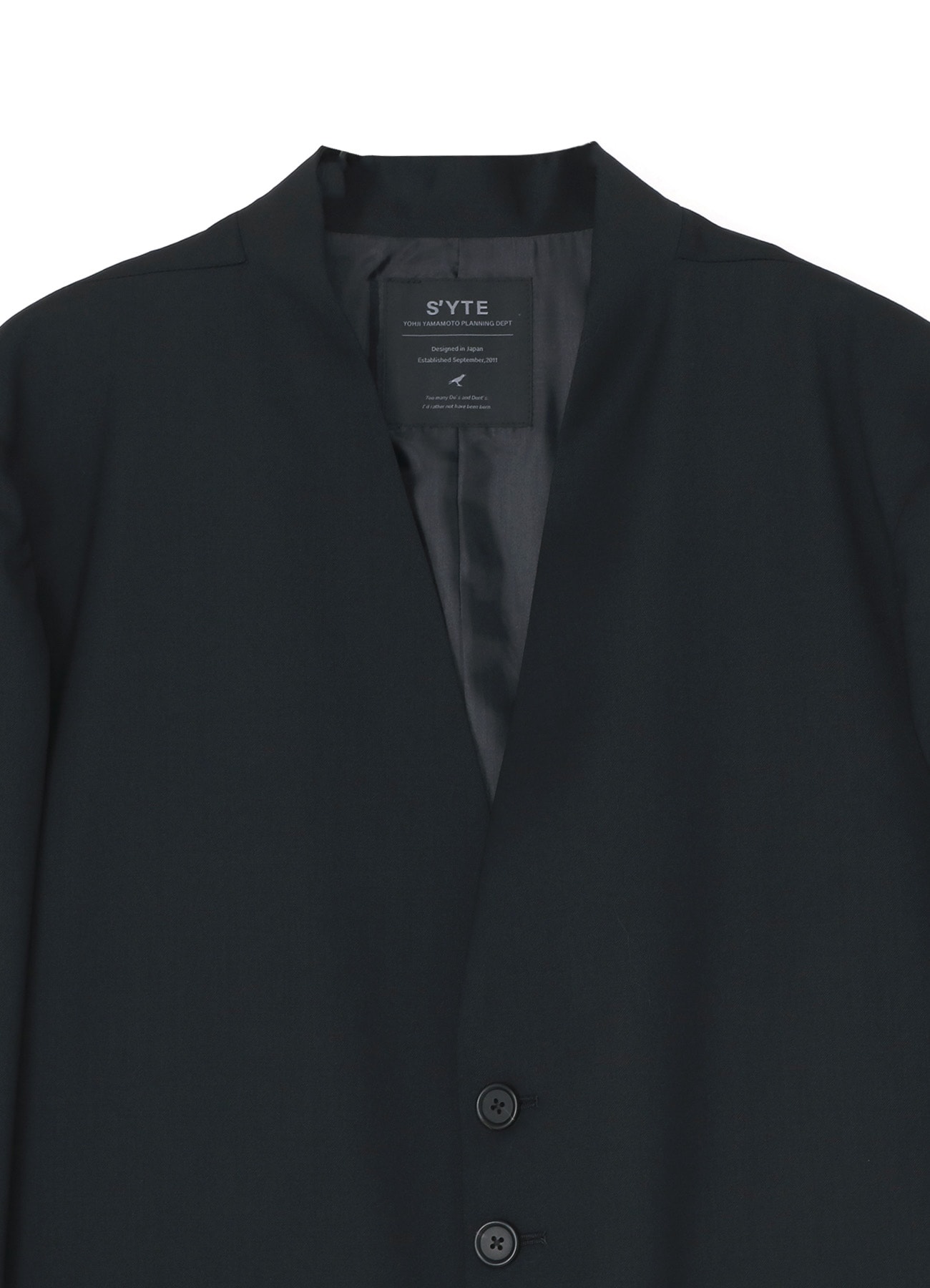 T/W GABARDINE COLLARLESS JACKET(M Black): S'YTE｜THE SHOP YOHJI
