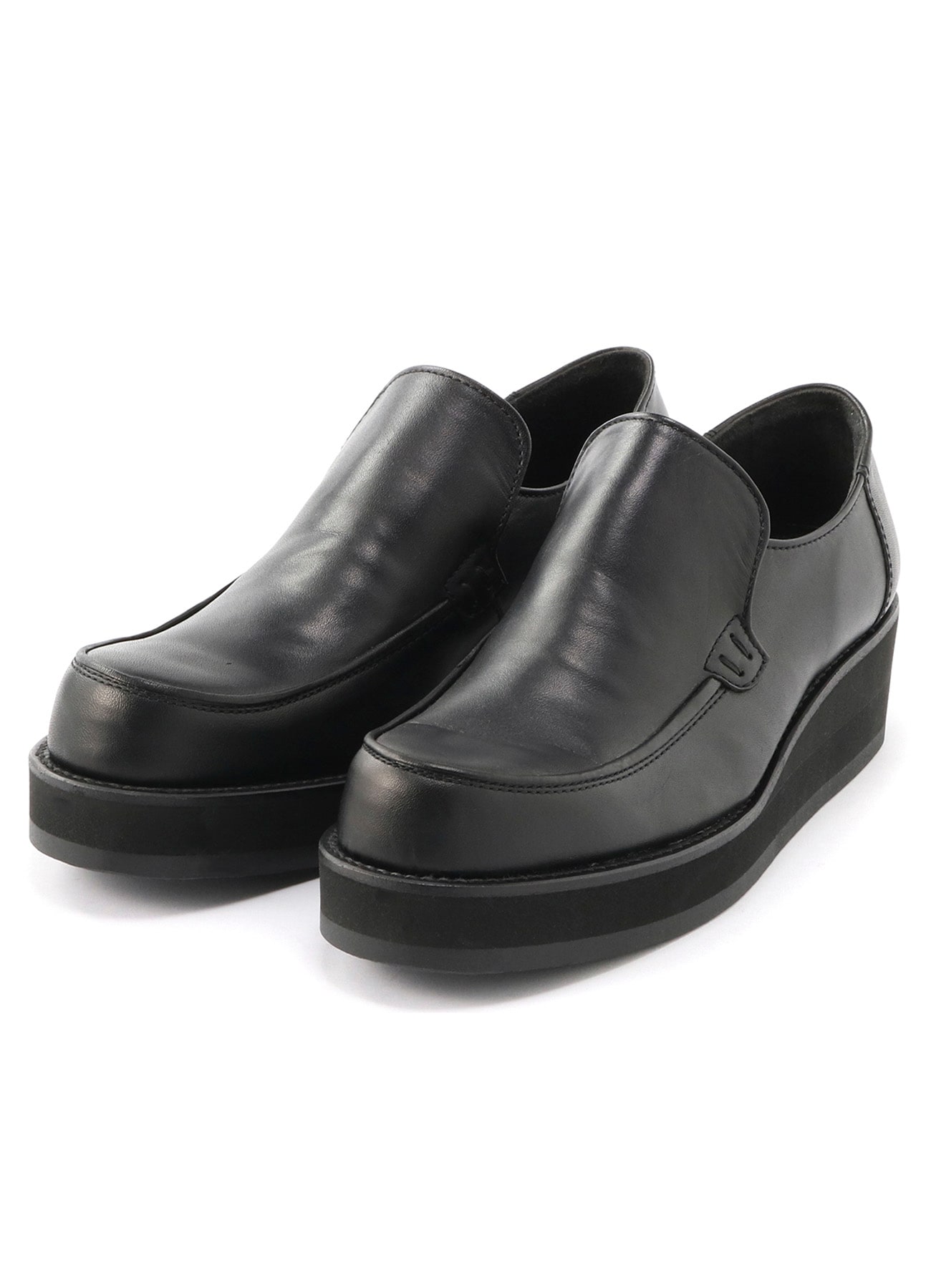 SOOMTH LEATHER PLATFORM SLIP-ONS(22.5 Black): Y's｜THE SHOP YOHJI