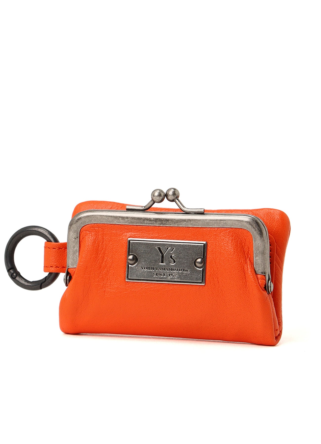 SEMI-GLOSSY LEATHER KEY CASE W/ METAL CLASP(FREE SIZE Off White