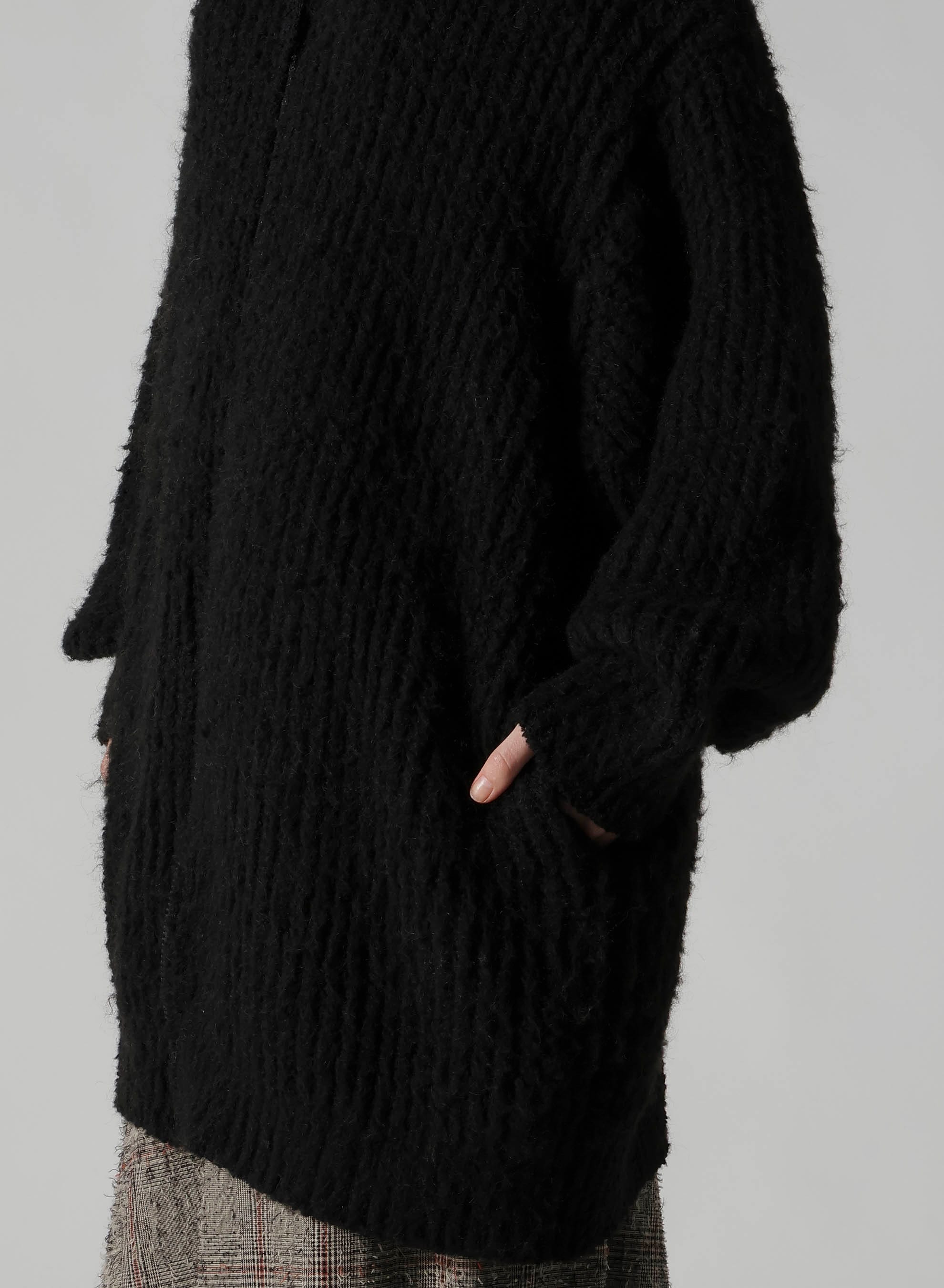 FLEECE RAISED ZIP-UP CARDIGAN(S Black): Soldes｜THE SHOP YOHJI