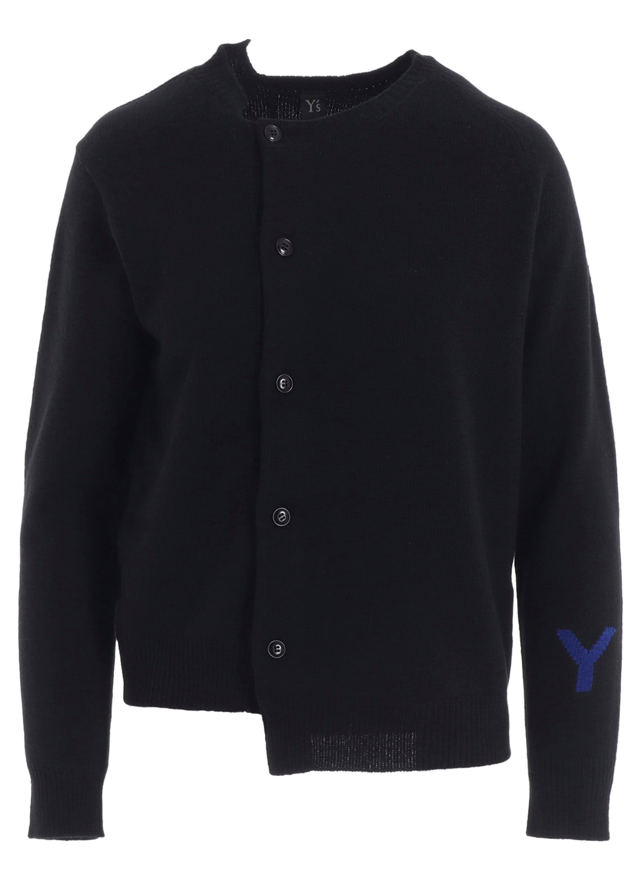 INTARSIA ASYMMETERIC CARDIGAN(S Black): Soldes｜THE SHOP YOHJI