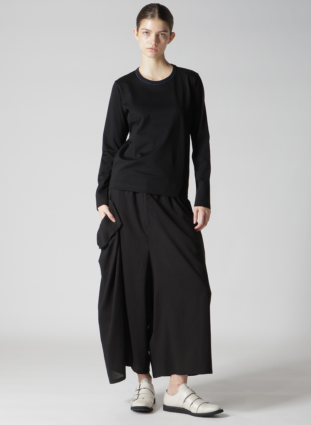 COTON JERSEY Y'S STITCH LONG SLEEVE T(S Black): Soldes｜THE SHOP