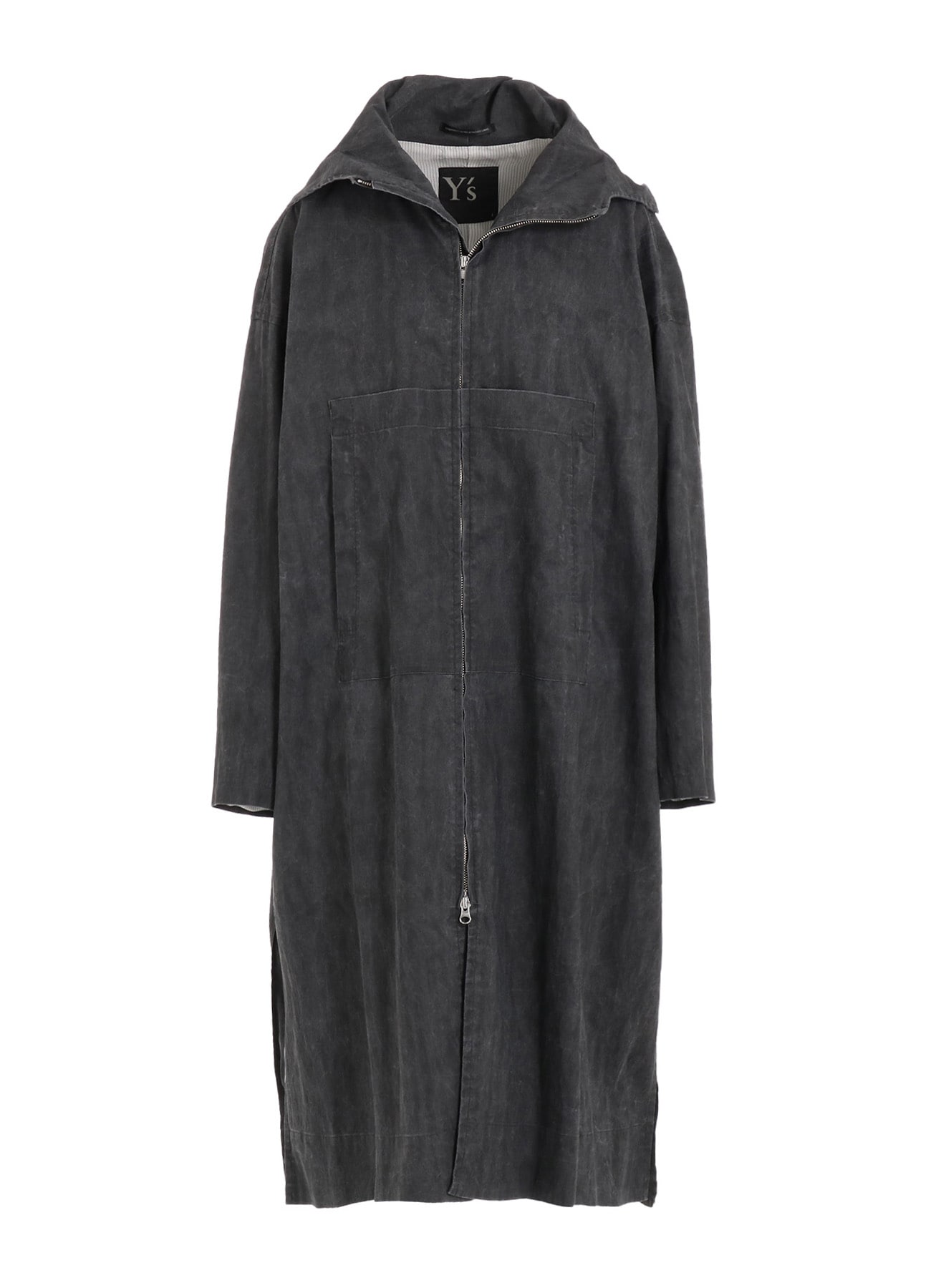 RAMIE/NYLON PIGMENT COATING BIG ANORAK COAT(XS Black): Vintage
