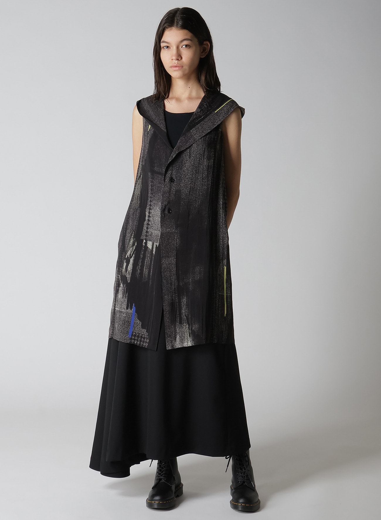 WOOL GABARDINE ASYMMETERIC FLARE SKIRT(XS Black): Soldes｜THE SHOP