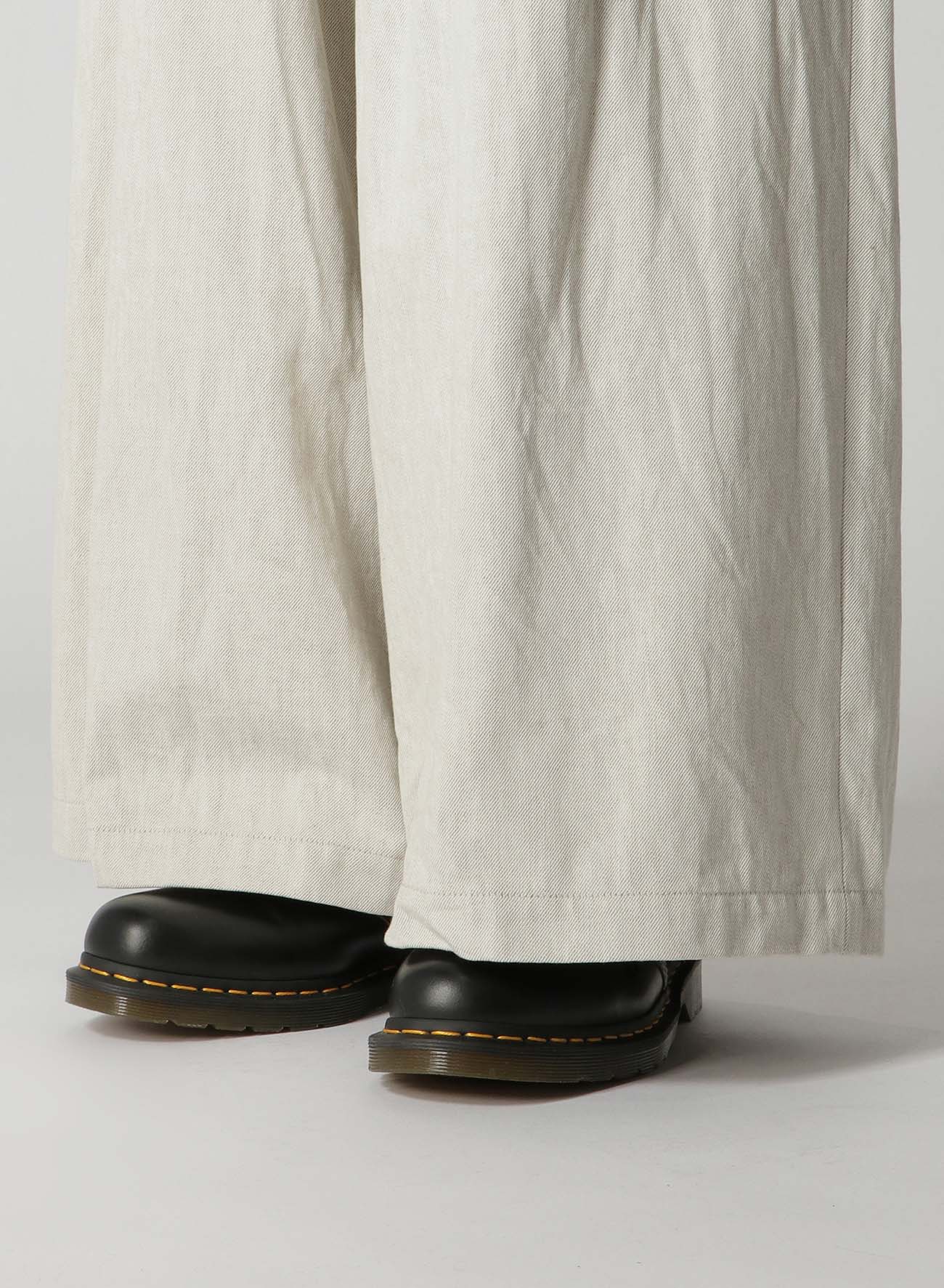 10oz DENIM DOUBLE PLEATED WIDE LEG PANTS(XS Off White): Vintage