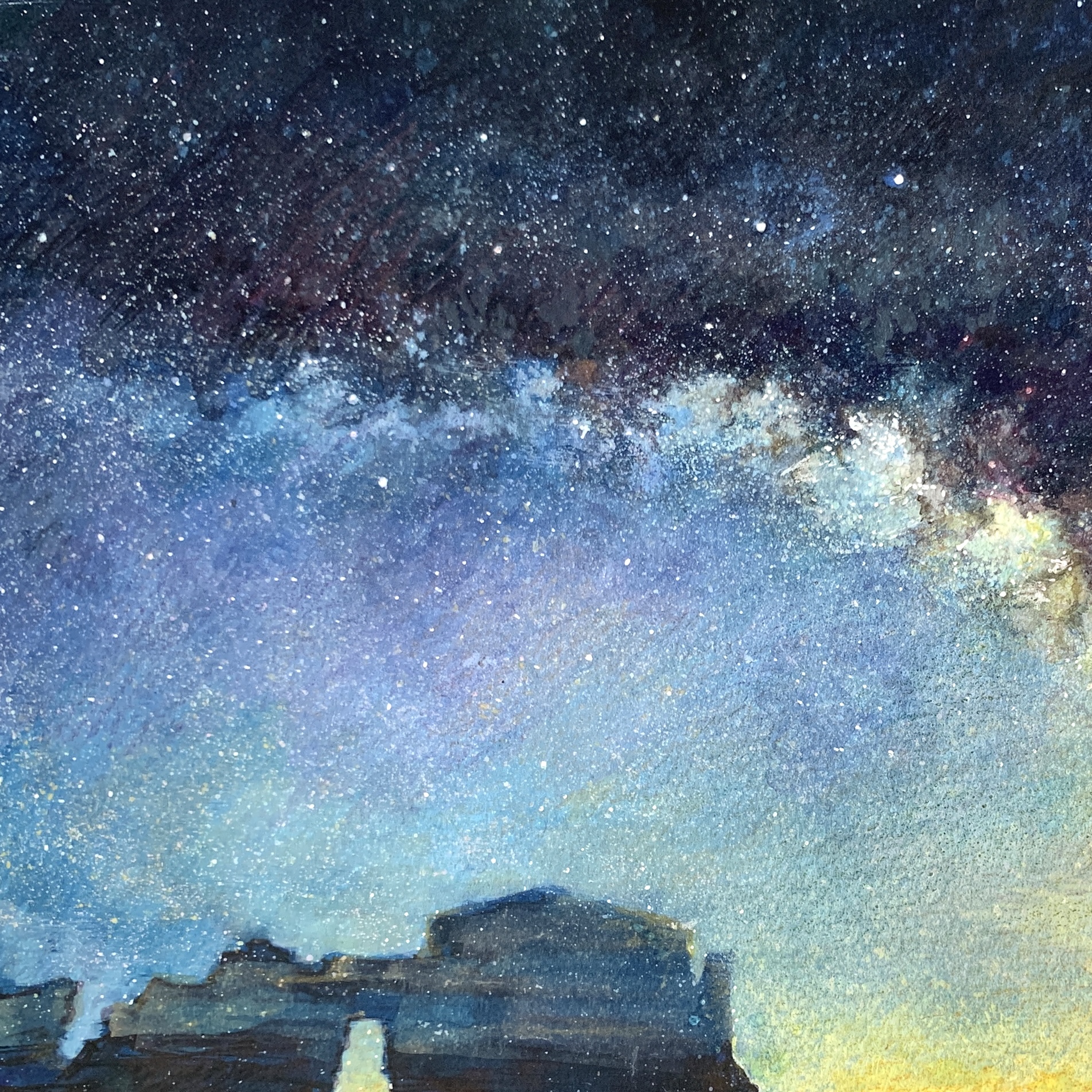 ガラスペンアート〖 Milky Way Galaxy〗（ B4サイズ 額入り）インク