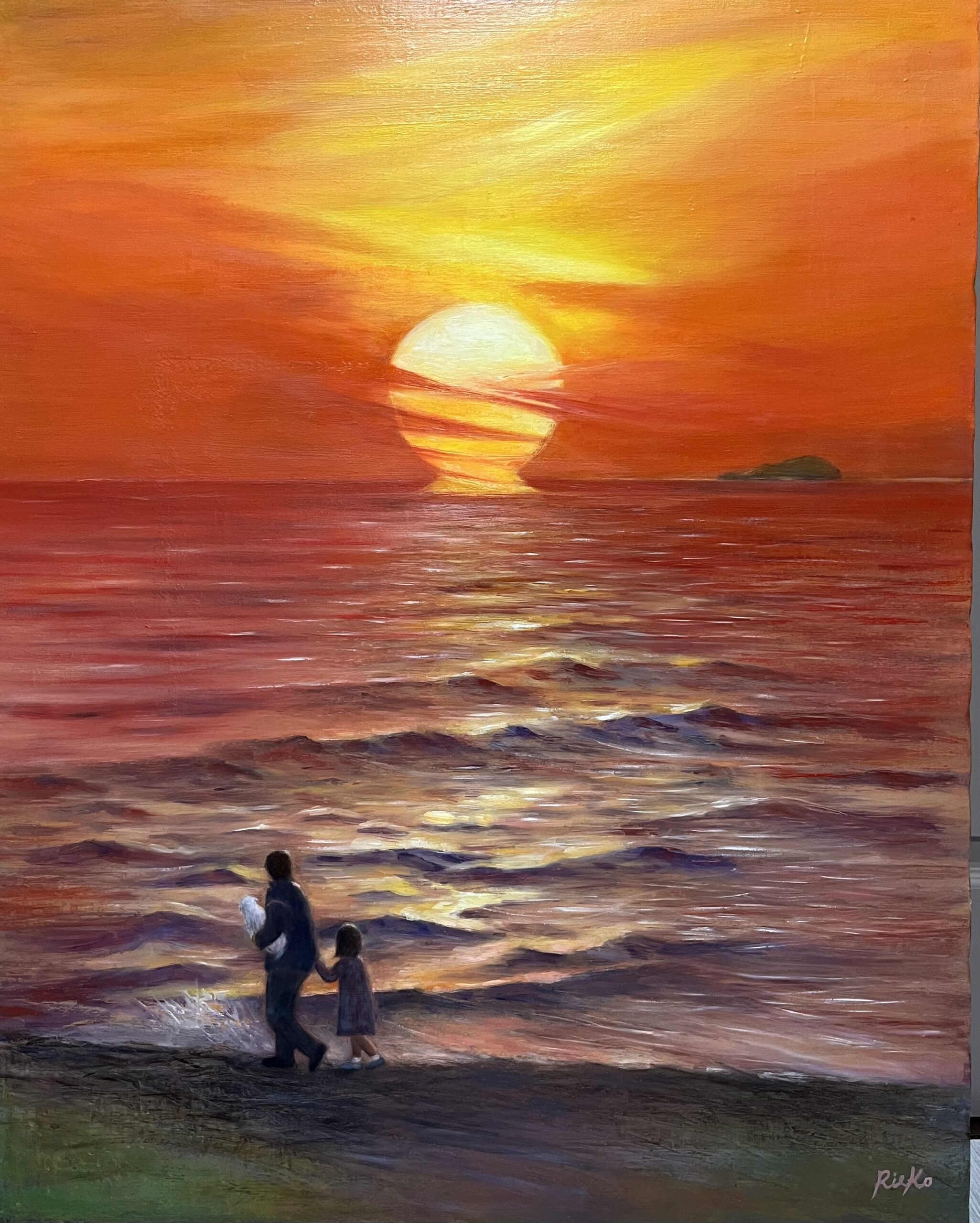 だるま夕日見えた！（Dharma sunset) | 佐野理恵子 Rieko Sano