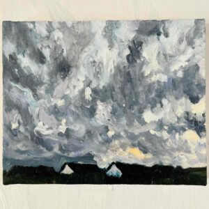 22×27㎝「朝の海7」F3・油彩・原画 | かいがのみせあかちゃん