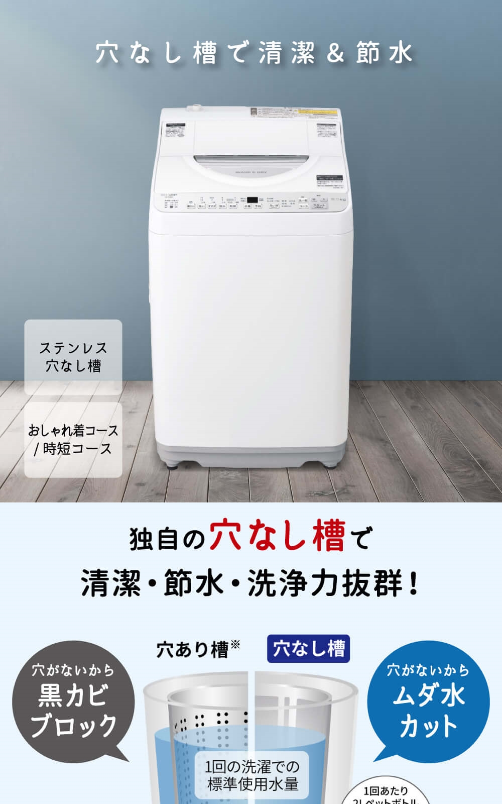 SHARP ES-TX6G-S シルバー系 [全自動洗濯機 (6.5kg)] | 激安の新品・型