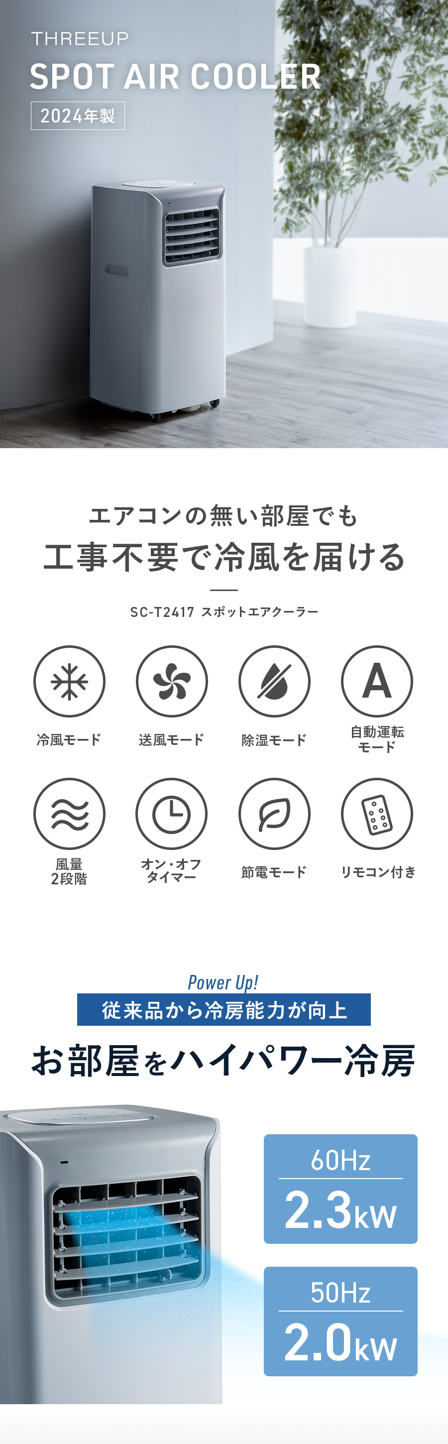 SC-T2417 スポットエアクーラー | THREEUP公式オンラインショップ