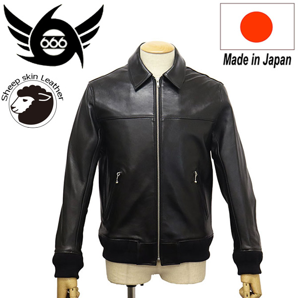正規取扱店 666 LJM-15TF シープスキン レザーブルゾン 日本製 BLACK