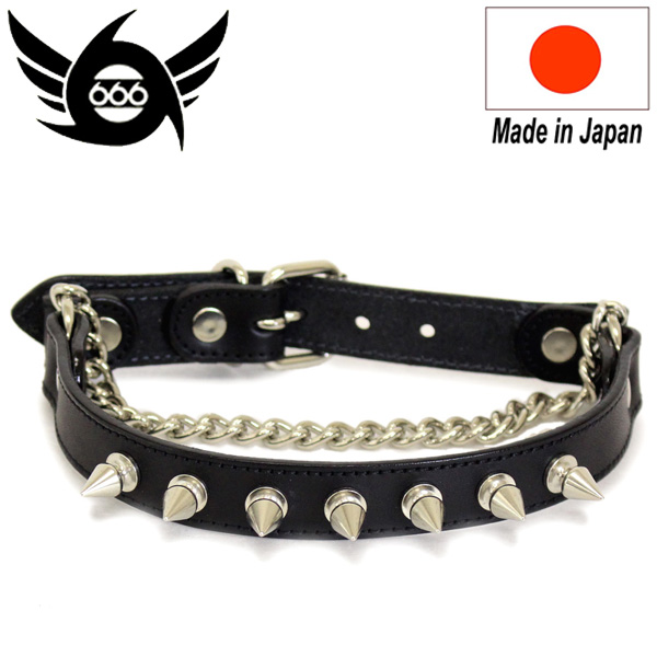 正規取扱店 666 STUDDED GEAR スパイク ブーツストラップ ブラック