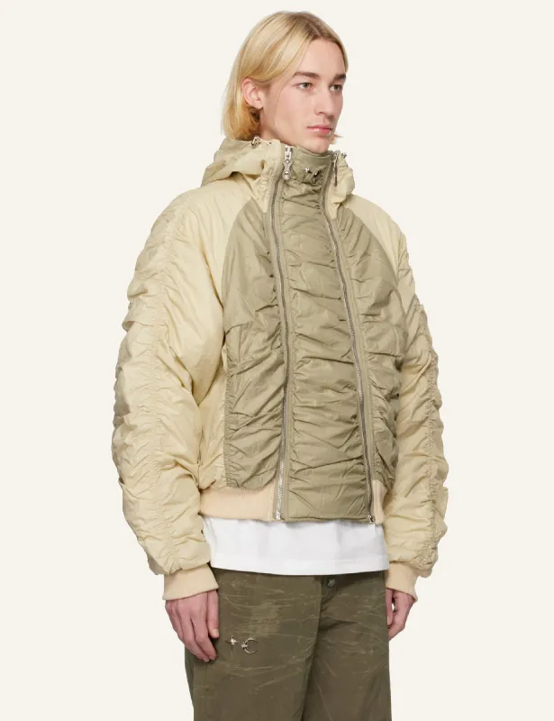 Beige Double Flying Bio Bomber Jacket - Thug Club Clothing