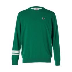 MEN ソフトタッチベーシックニット 長袖プルオーバー グリーン