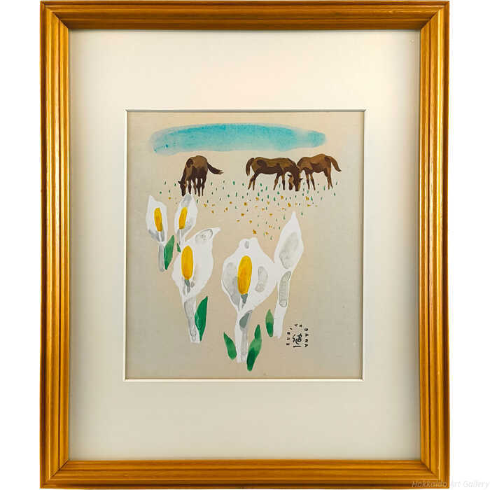 楽天市場】水芭蕉（水彩画｜絵画）：アート・美術品・骨董品・民芸品