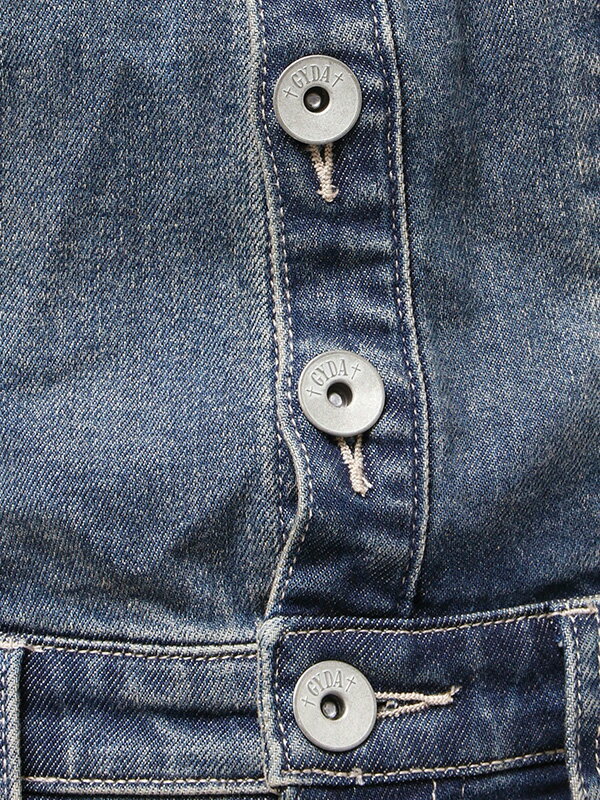 GYDA ジェイダ オーバーオール BACK リボン デニム ロンパース BACK