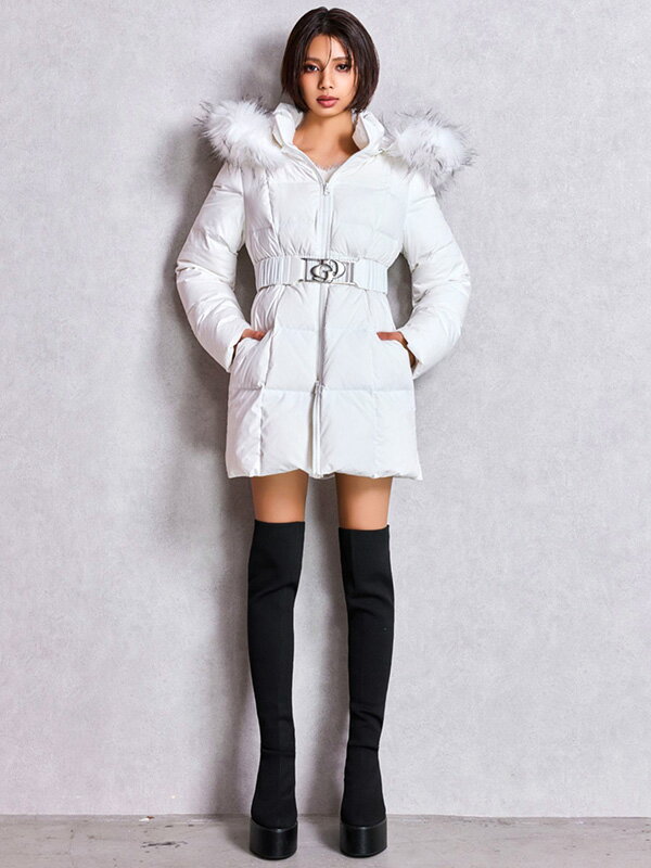 GYDA ジェイダ ダウン ジャケット ロング GD ベルト付き ロング ダウン