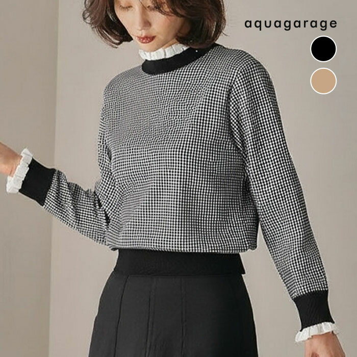 楽天市場】千鳥柄（ネックラインタートルネック・ハイネック）（ニット