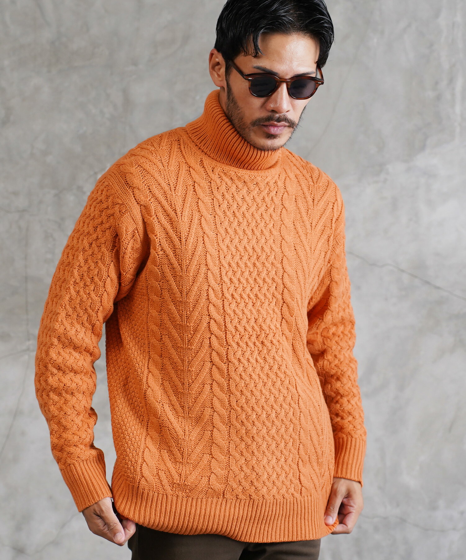 楽天市場】vネック セーター メンズ（カラーオレンジ）の通販